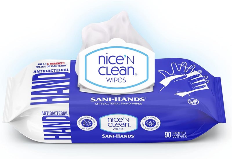 Nice 'N Clean Nice N CLEAN Sensitive Skin Wet Hand Wipes 90ct 8Pack  Infused with Aloe  Hypoallergenic Wipes More Effective than Gel