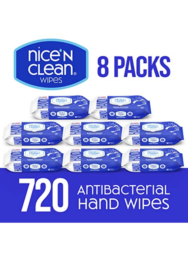Nice 'N Clean Nice N CLEAN Sensitive Skin Wet Hand Wipes 90ct 8Pack Infused with Aloe Hypoallergenic Wipes More Effective than Gel - Image 4