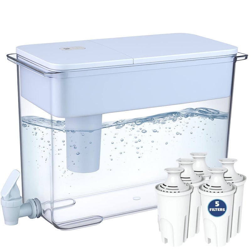 JOEY'Z 30Cup Water Filter Pitcher 5 Filters Electronic Filter Change Reminder Compatible wLarge Brita Water Pitcher Large Brita Water Dispenser Brita Dispenser Brita Ultramax Brita Pitcher - Image 2