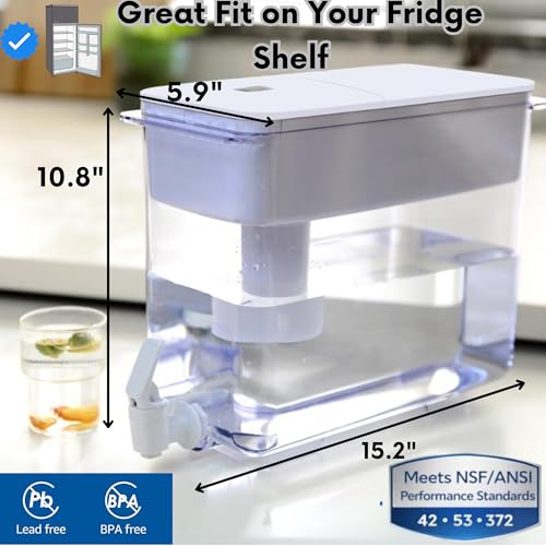 JOEY'Z 30Cup Water Filter Pitcher 5 Filters Electronic Filter Change Reminder Compatible wLarge Brita Water Pitcher Large Brita Water Dispenser Brita Dispenser Brita Ultramax Brita Pitcher - Image 3