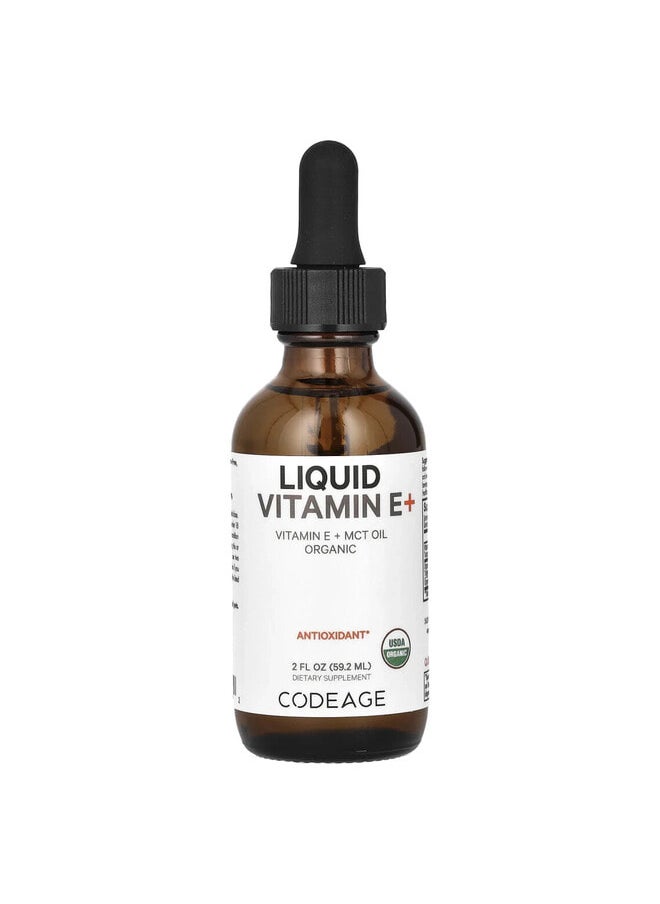 Codeage Liquid Vitamin E+, Unflavored, 2 fl oz (59.2 ml)  - Image 1