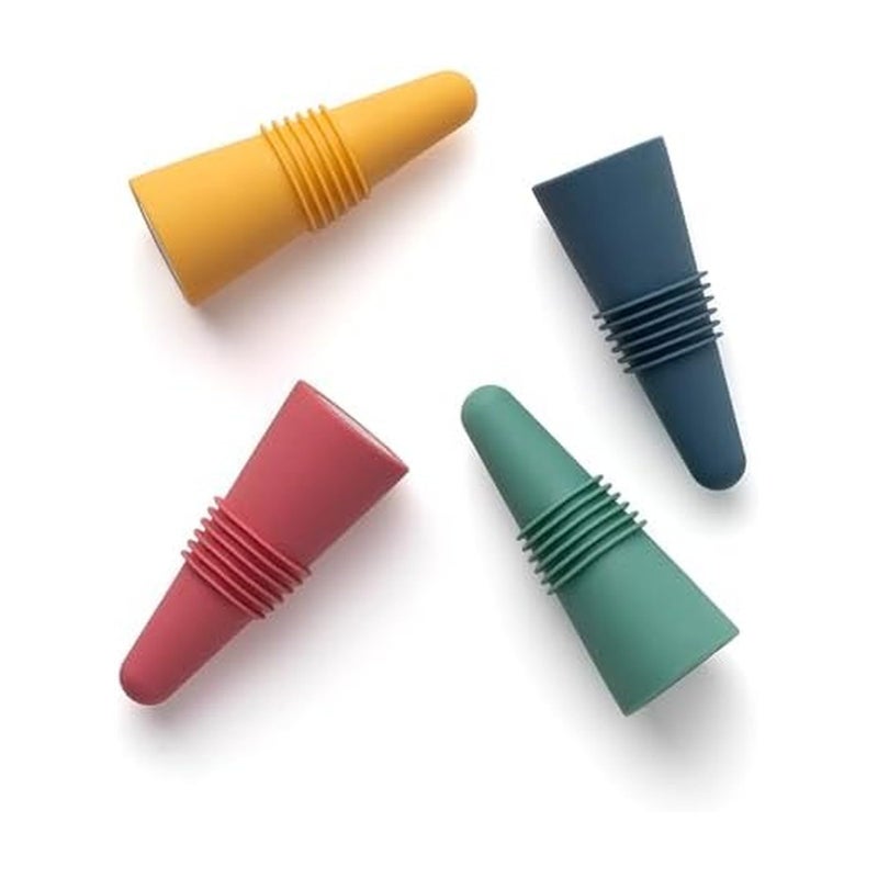 Rabbit Wine Stoppers and Beverage Bottle Stoppers, Silicone Set of 4 - Image 1