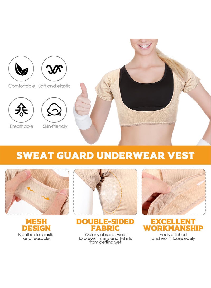 Generic 1pc Breathable Underarm Sweat Vest Armpit Sweat Pads for Under Armpits Underarm Sweatproof Pads Washable Sweatpads Sweat Shield Undershirts for Women Girls Ladies  - Image 4