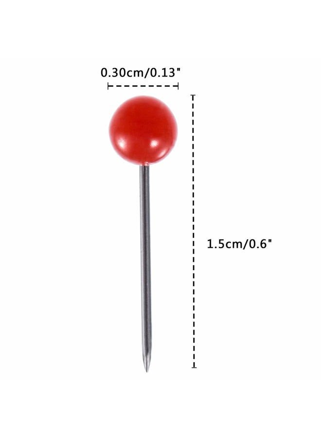 Outus 500 Pieces Multi-Color Push Pins Map Pins Tacks Plastic Round Head with Steel Point for Bulletin Board Fabric Marking,10 Assorted Colors (1/5 Inch) - Image 2
