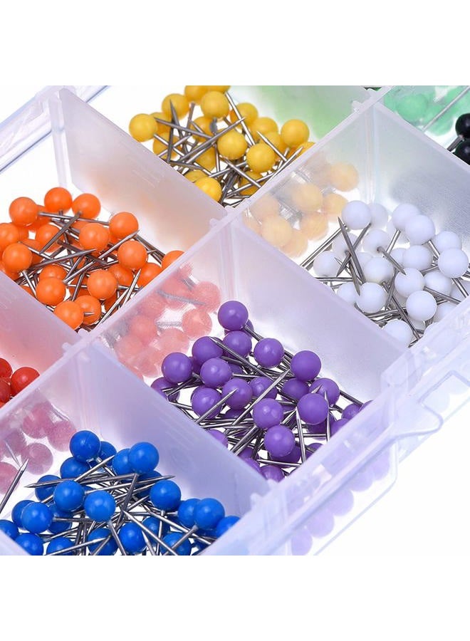 Outus 500 Pieces Multi-Color Push Pins Map Pins Tacks Plastic Round Head with Steel Point for Bulletin Board Fabric Marking,10 Assorted Colors (1/5 Inch) - Image 4
