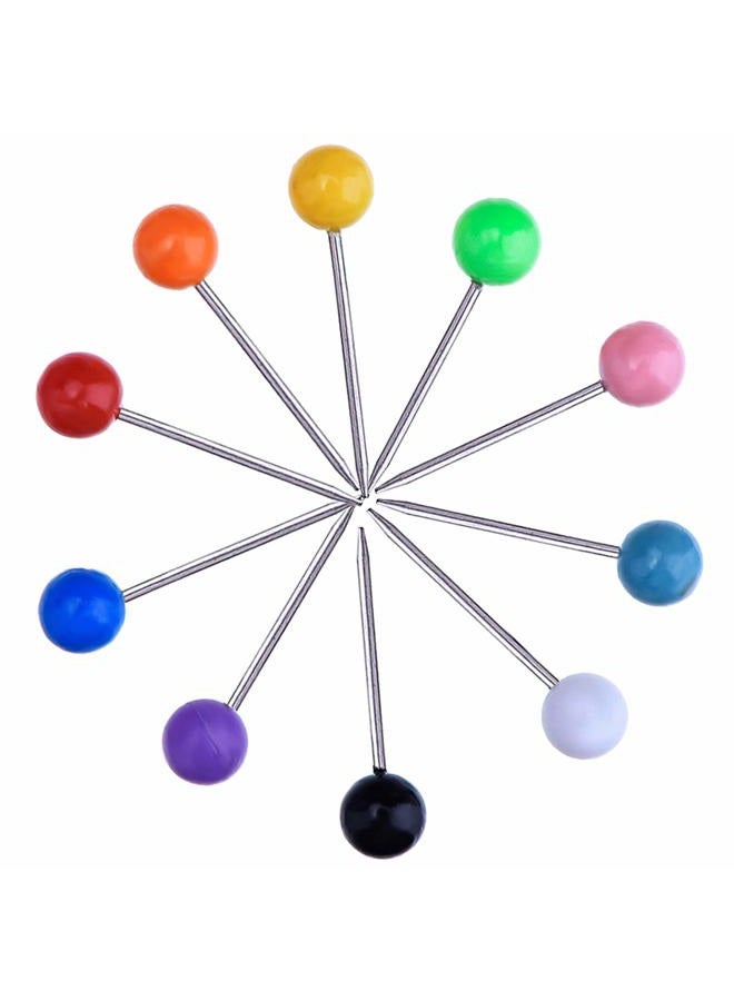 Outus 500 Pieces Multi-Color Push Pins Map Pins Tacks Plastic Round Head with Steel Point for Bulletin Board Fabric Marking,10 Assorted Colors (1/5 Inch) - Image 3