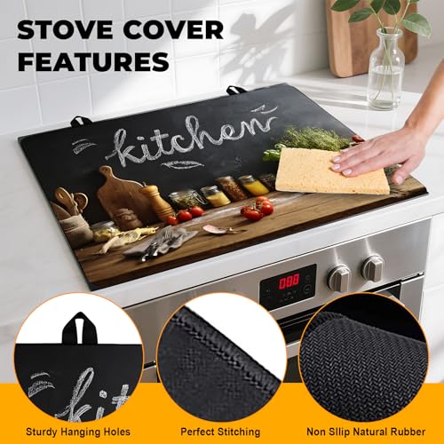 BVBOX Stove Top Cover Flower Gas Stove Top Cover for Home Decoration Kitchen Pad NonStick Washable Cooktop Covers Countertop Protector Keep Stove Clean Kitchen1 28Lx20W - Image 3