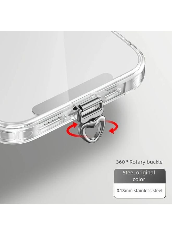 Steel Color Ultra Thin Metal Phone Holder Rotating Anti Lost Sticker Clip - Image 1