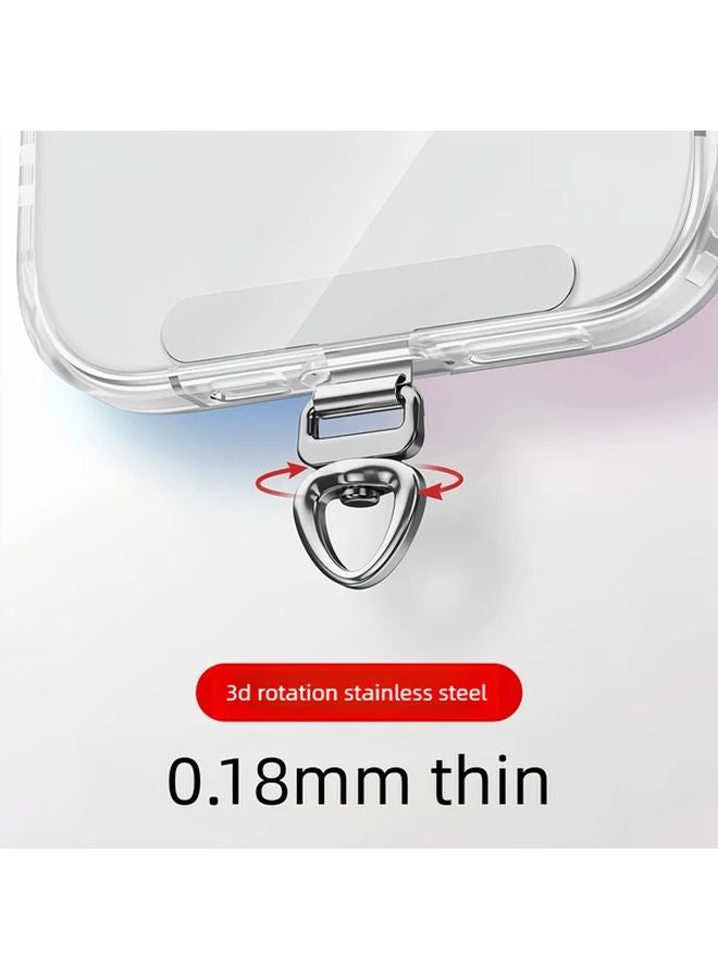 Steel Color Ultra Thin Metal Phone Holder Rotating Anti Lost Sticker Clip - Image 2