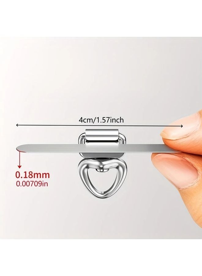 Steel Color Ultra Thin Metal Phone Holder Rotating Anti Lost Sticker Clip - Image 3