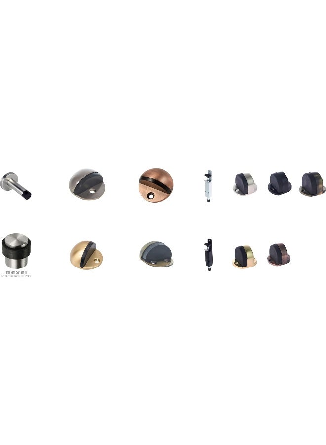 HASANAT ESSENTIALS Essentials Door Stopper Round Bumper Oval Solid Stop Down Bolt Rubber Absorbs shock Wide usage Cylindrical Half Round Oval Variations  - Image 2