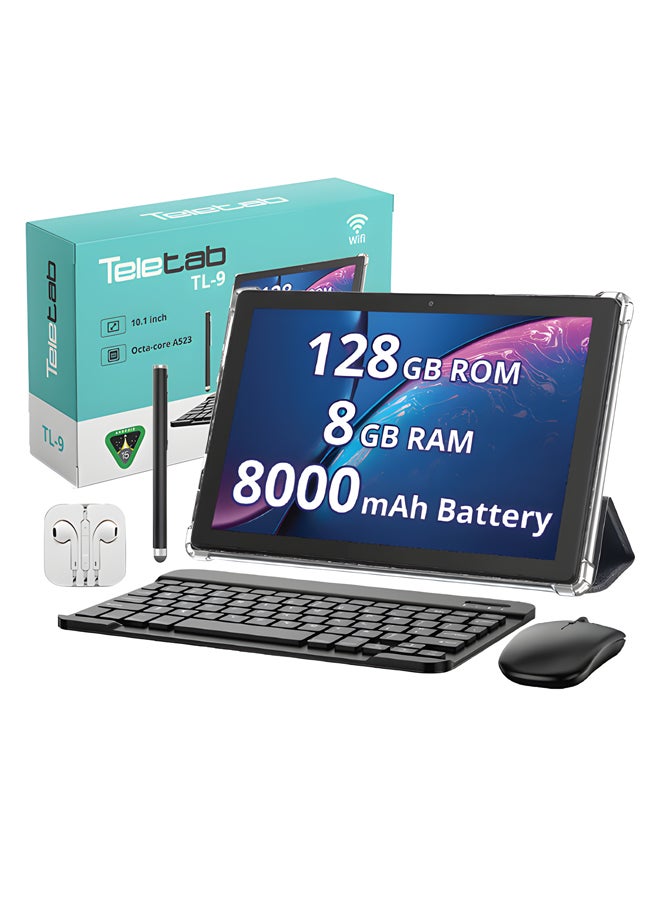 Teletab TL-9 Tablet 10.1-Inch 8GB RAM 128GB WiFi Black with Black Leather Cover | Wireless Keyboard | Mouse | Pen | Earphones | Type-C Charger - Image 2