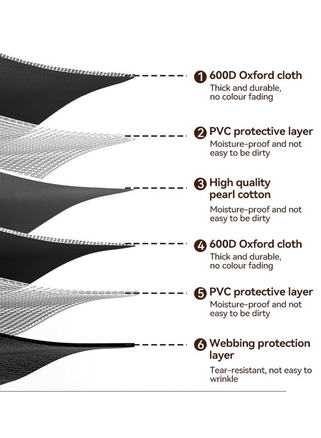 Tersely Heavy Duty Folding Camping Chairs with Side Pockets, Lightweight and Portable, Supports up to 200Kg for Fishing, Camping, Picnics, BBQs, Beach Outdoor Activities -Black - Image 4