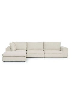 Al Home 4 Seater L Shape Linen Sofa 200×300x90 Cm Beige  - Image 1
