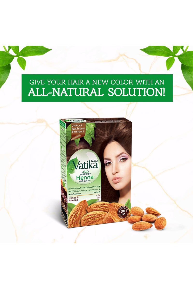 Vatika Naturals Natural Brown Henna Hair Colour Value Pack 120g - Image 2