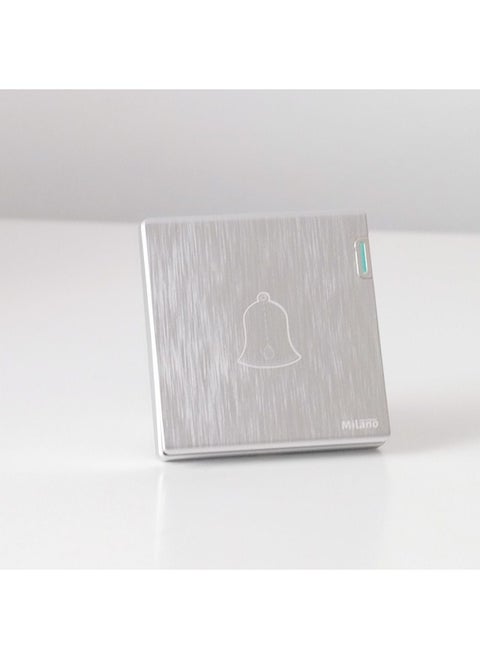 Milano Bell Switch Push Button For Doorbell Switch With Bell Symbol Aura Slvr