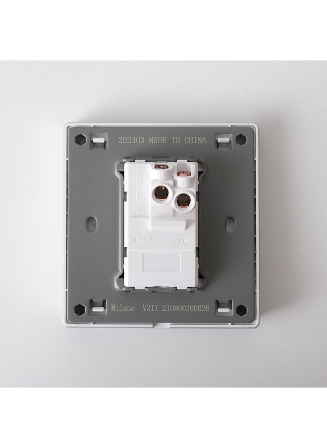 DANUBE HOME Milano Bell Switch Push Button For Doorbell Switch With Bell Symbol Aura Slvr  - Image 2