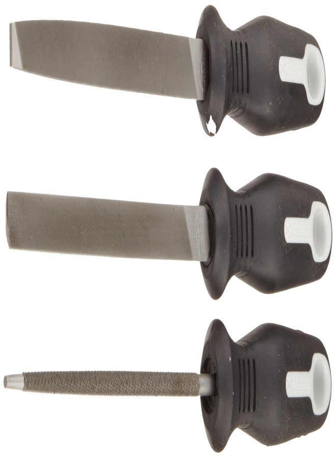 Nicholson 3 Piece Hand File Set with Ergonomic Handles, American Pattern, Coarse, 6" Length