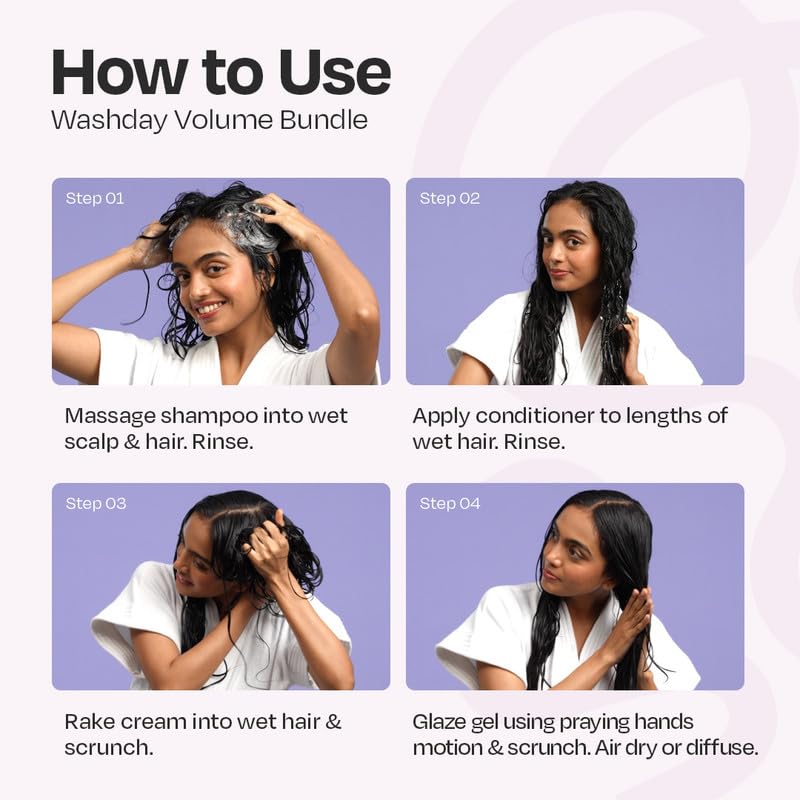 MANETAIN Washday Volume Bundle Mini Size | Moisturizing Shampoo 100ml , Multipurpose Conditioner 100gm , Volume Gel 100 ml & Curl Cream 100 ml | Hydrating, Anti-Frizz, Curl-Enhancing for Curly,Wavy Hair - Image 4