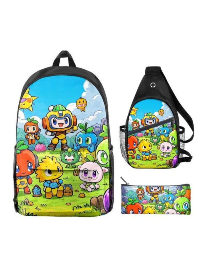 Universal cartoon new three-piece schoolbag - 641  - Image 1