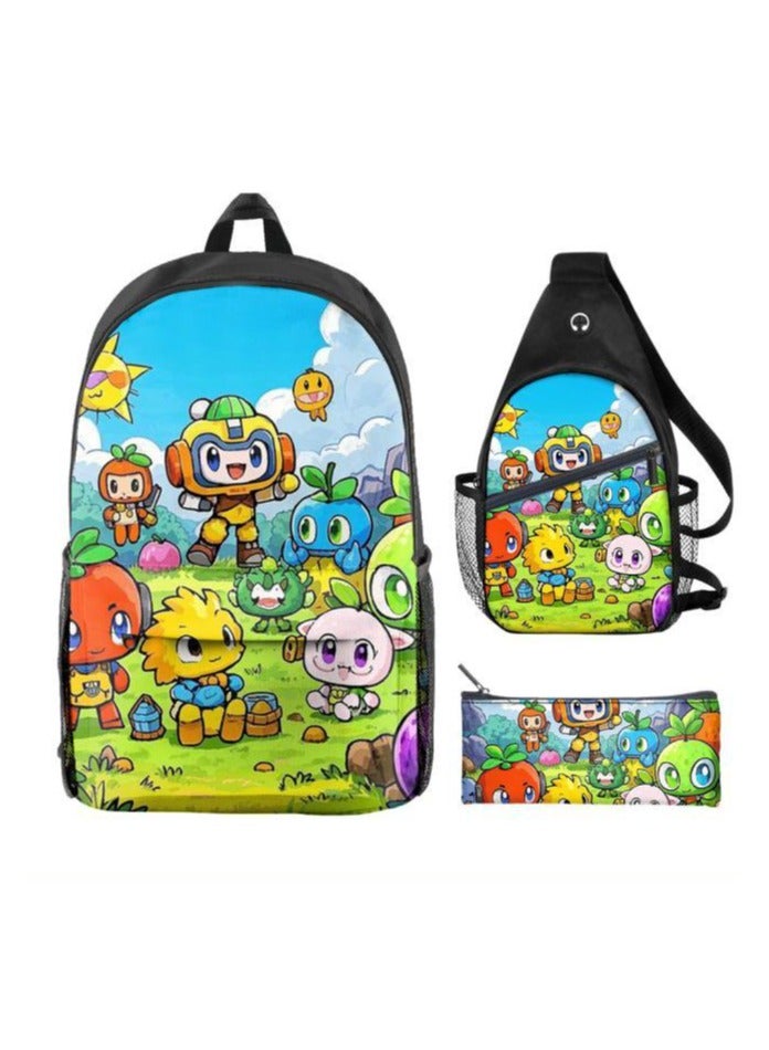 Universal cartoon new three-piece schoolbag - 641  - Image 2