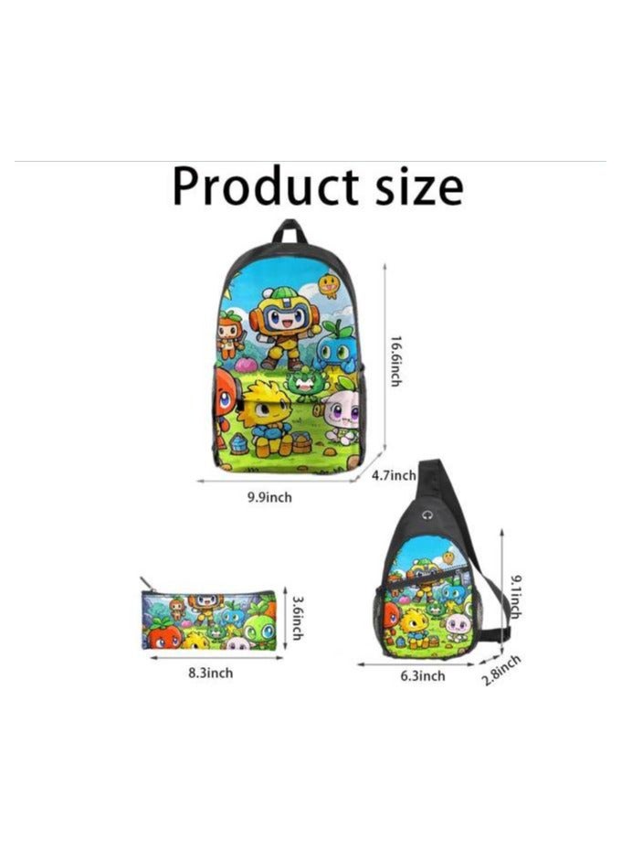Universal cartoon new three-piece schoolbag - 641  - Image 3
