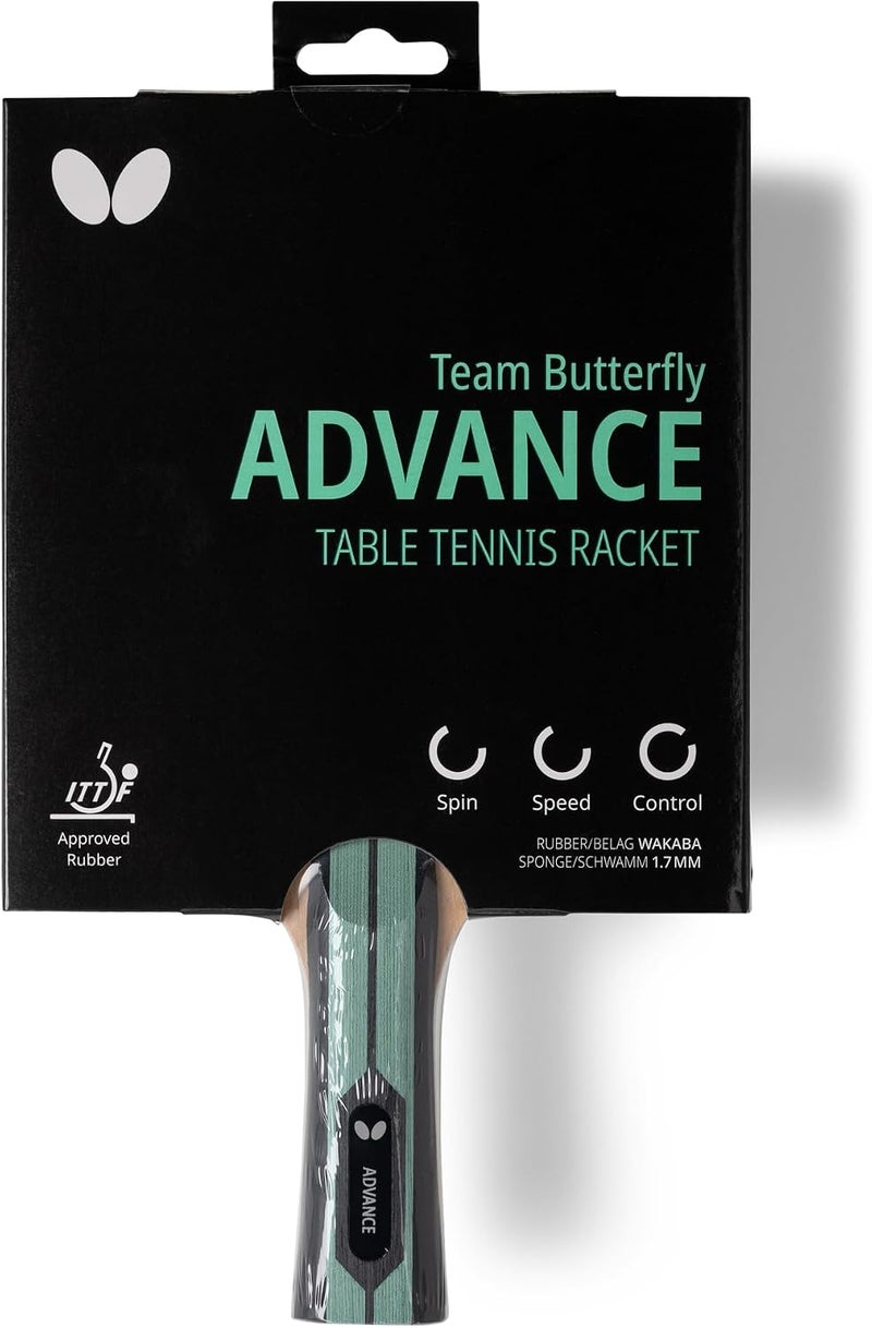 Butterfly Team Advance Table Tennis Bat | Professional Table Tennis Bat for Advanced Players | ITTF Approved for Competitions, Concave, Black - Image 1
