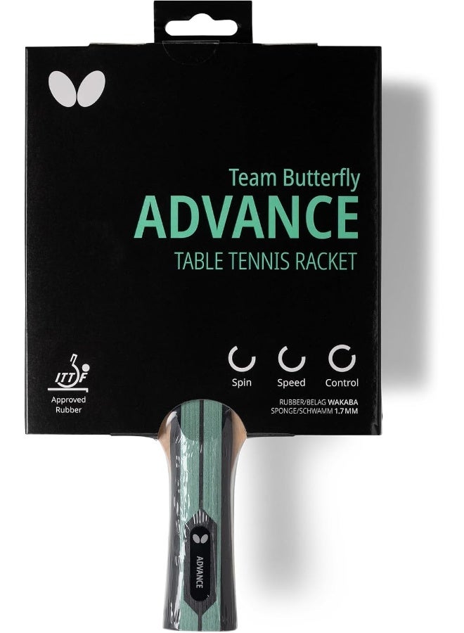 Butterfly Team Advance Table Tennis Bat | Professional Table Tennis Bat for Advanced Players | ITTF Approved for Competitions, Concave, Black - Image 1