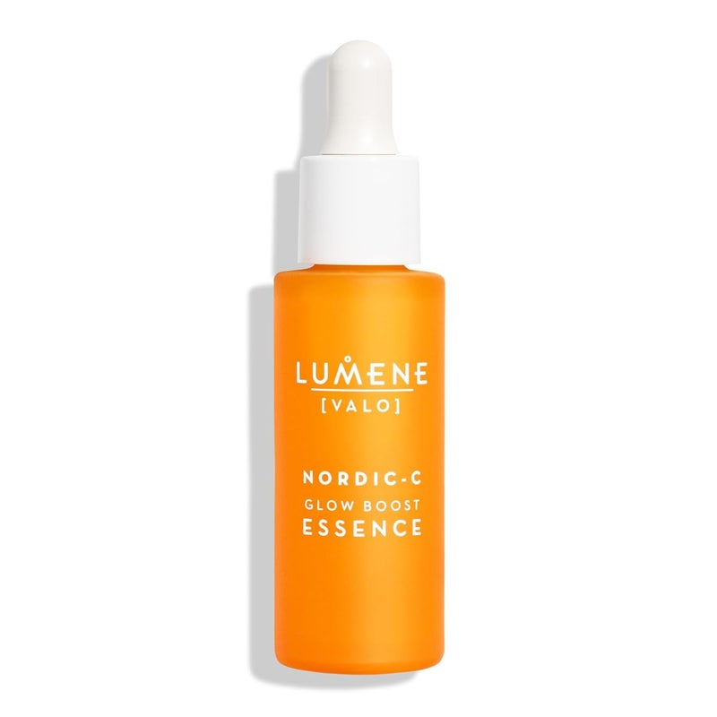 Lumene NordicC Valo Glow Boost Essence Serum for Face Glow Up Vitamin C Serum with Hyaluronic Acid and Antioxidants Enhancing Skin Hydration 1 fl oz