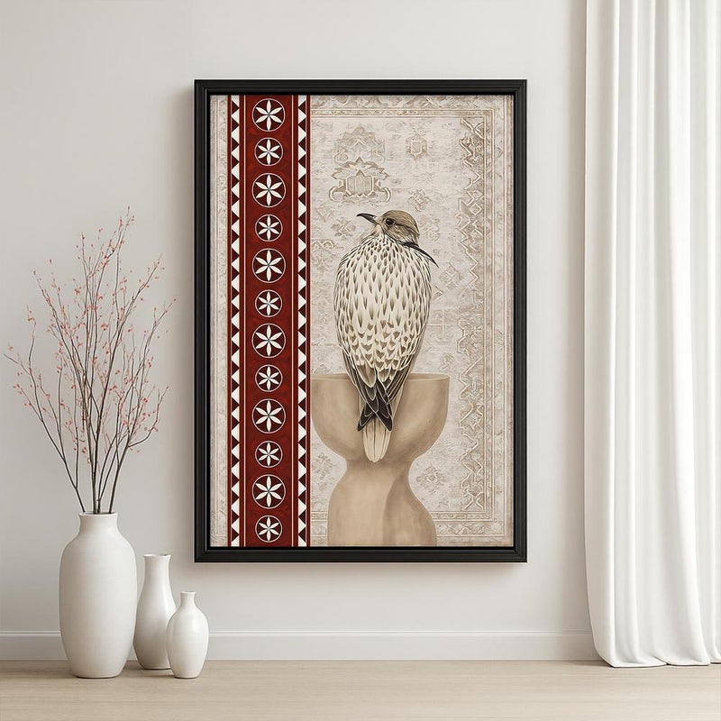 Marktna One canvas painting with a Najdi art design and a hollow frame, measuring (40×60), one piece - Image 2