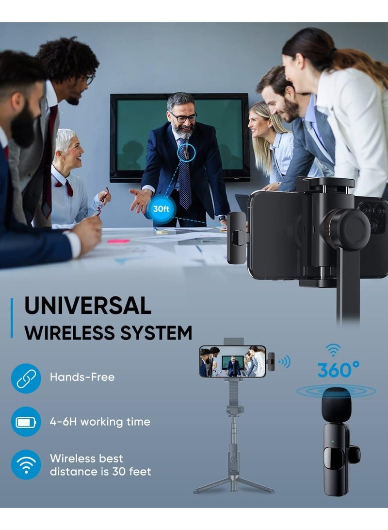 TUNKE Professional Wireless Lavalier and Clip Microphone for Most Mobile Devices and Tablets with Type-C and Lightning Ports  - Image 4