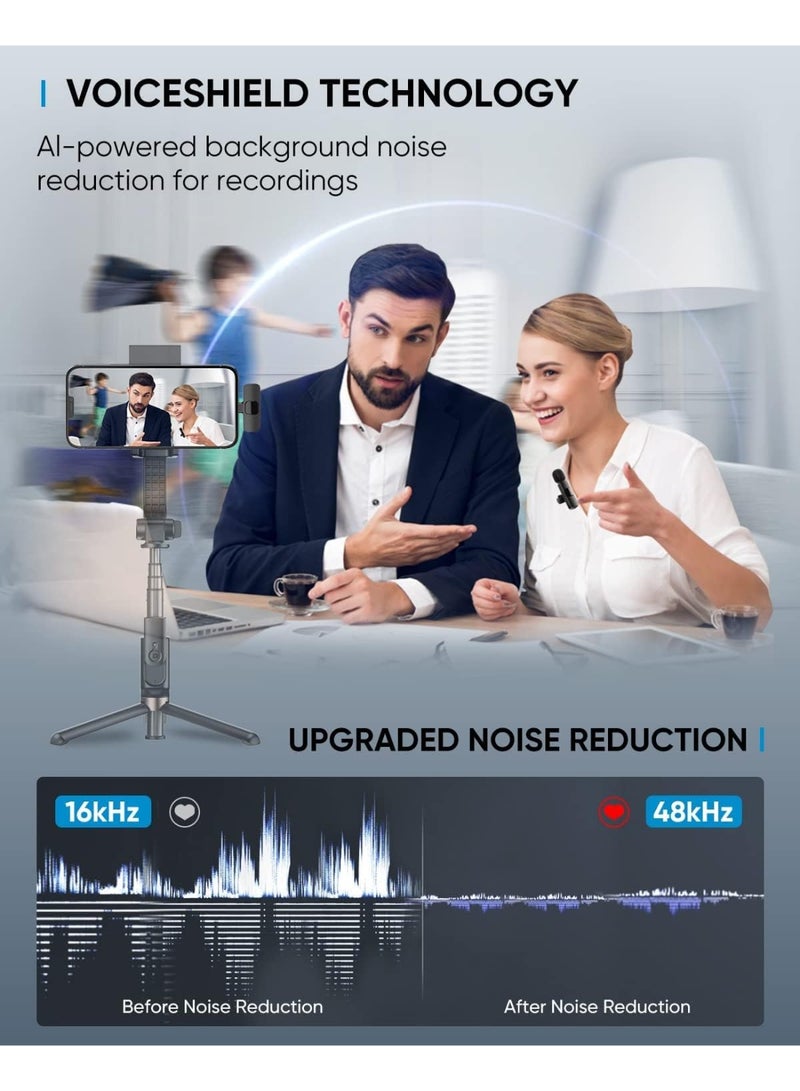 TUNKE Professional Wireless Lavalier and Clip Microphone for Most Mobile Devices and Tablets with Type-C and Lightning Ports  - Image 3