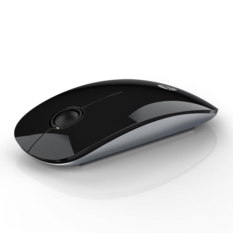 RAPIQUE Bluetooth Wireless Mouse - (BT5.1+USB) Slim Dual Mode Computer Mice with Quiet Click, Low Power, and 1600 DPI, Portable Mouse for MacBook, Laptop, iPad Pro/Air, Surface Pro (Black) - Image 1