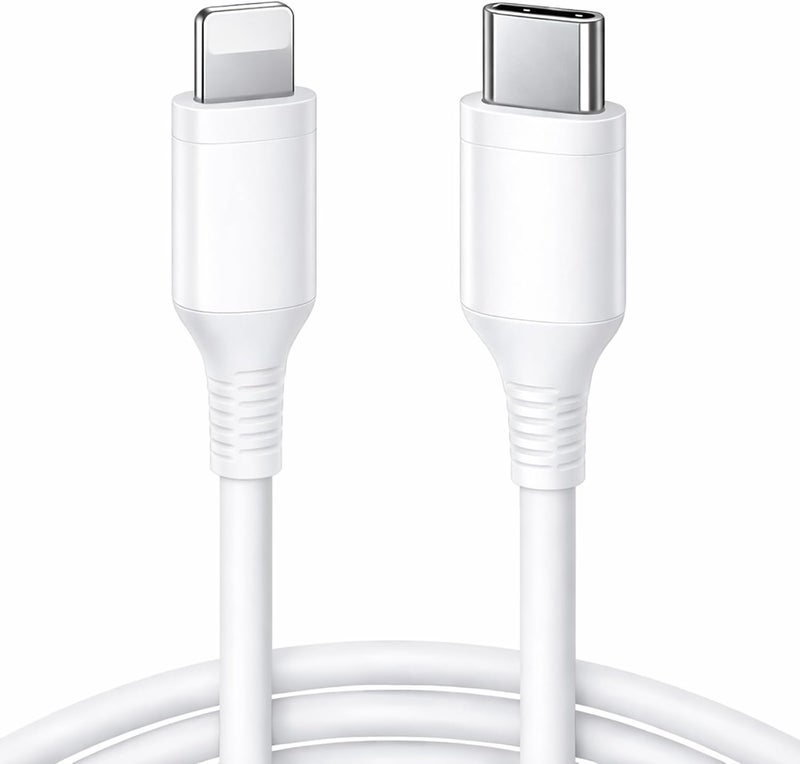 ONE TO FOUR USB C to 8-Pin Cable 2M, Fast Charging Cord Compatible with iPhone 14 Pro Max/13/12/11 Pro/X/XS/XR/8 Plus, Supports Power Delivery, White - Image 1