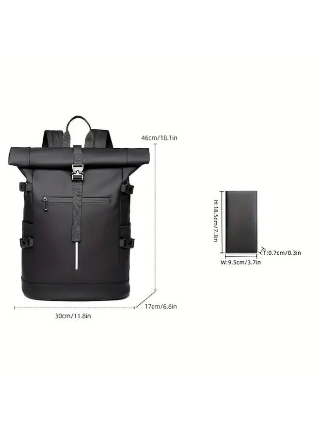 Gray Multi Pocket Practical 17 Inch Laptop Backpack Large Capacity Durable PVC Soft Shell for Work School Travel - Image 3