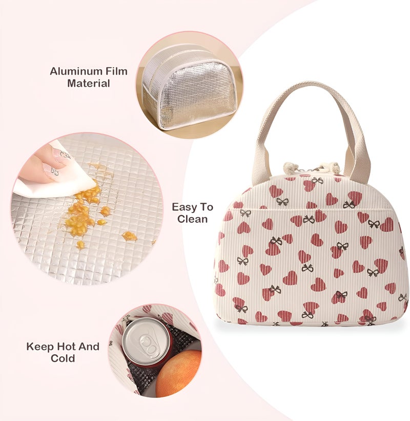Shopiable Store Lunch Bag for Women & Men – Cute Lunch Tote Bag | Large Capacity Reusable Insulated Lunch Box | Cooler Bag for Work, Picnic, Office, School & Travel (Corduroy Love) - Image 2
