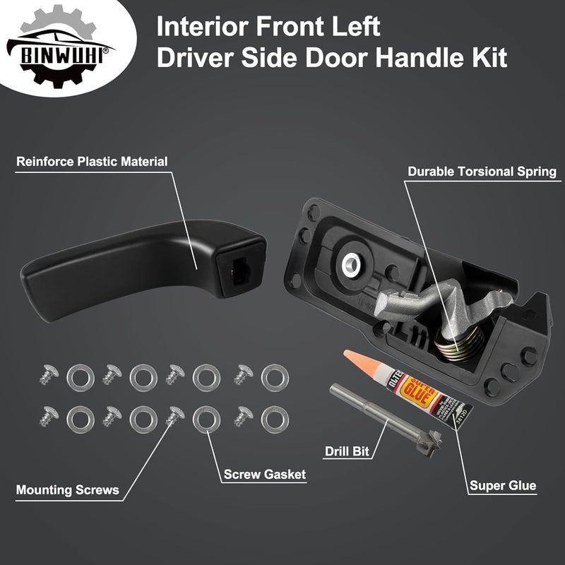 BINWUHI Interior Door Handle Kit for 2007-2014 Chevy and GMC Models - Front Left Driver Side - Image 2