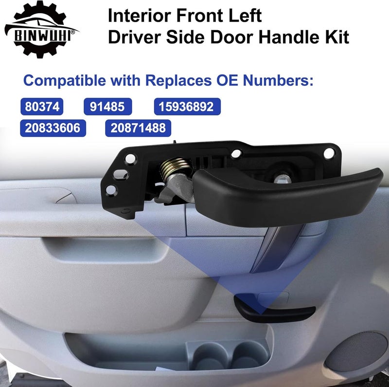 BINWUHI Interior Door Handle Kit for 2007-2014 Chevy and GMC Models - Front Left Driver Side - Image 5