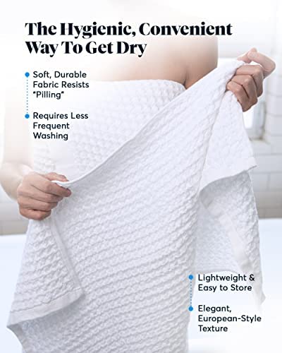 SUTERA SUTERA - Waffle Hand Towel for Bathroom  Luxury Bath Towels Infused with Silver Ions  Ultra Soft Absorbent Quick Drying Design Shower Towels  Lightweight Californian Pima Cotton Fiber - White - Image 3