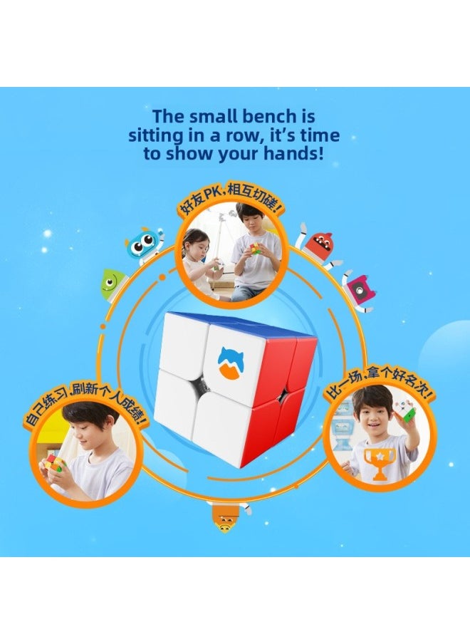 Generic - GAN Moe Carved Second-Order Rubik's Cube Second-Order Beginners Racing Practice Special Rubik's Cube Enlightenment Educational Toy-Color:Moe Engraved MG Second-order Rubik's Cube - Image 1