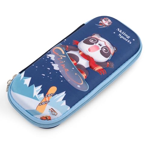 Zeinwap 3D Cover Zipper Pencil Pouch Compass with Compartments, School Supply Organizer for Students, Stationery Box, Cosmetic Zip Pouch Bag (Panda) - Image 2