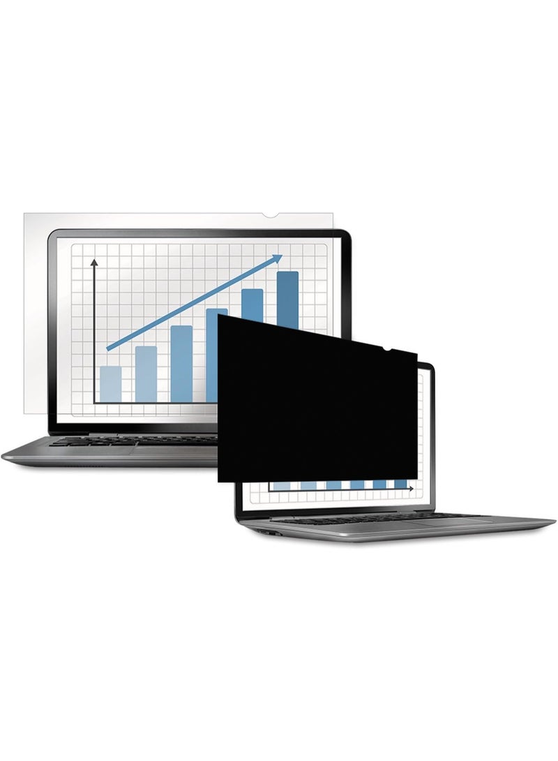Fellowes PrivaScreen™ Privacy Filter for 14 Inch Laptop – 16:9 Widescreen Anti-Glare Screen Protector with 30° Privacy View, Easy Attach & Remove, Black - Image 1