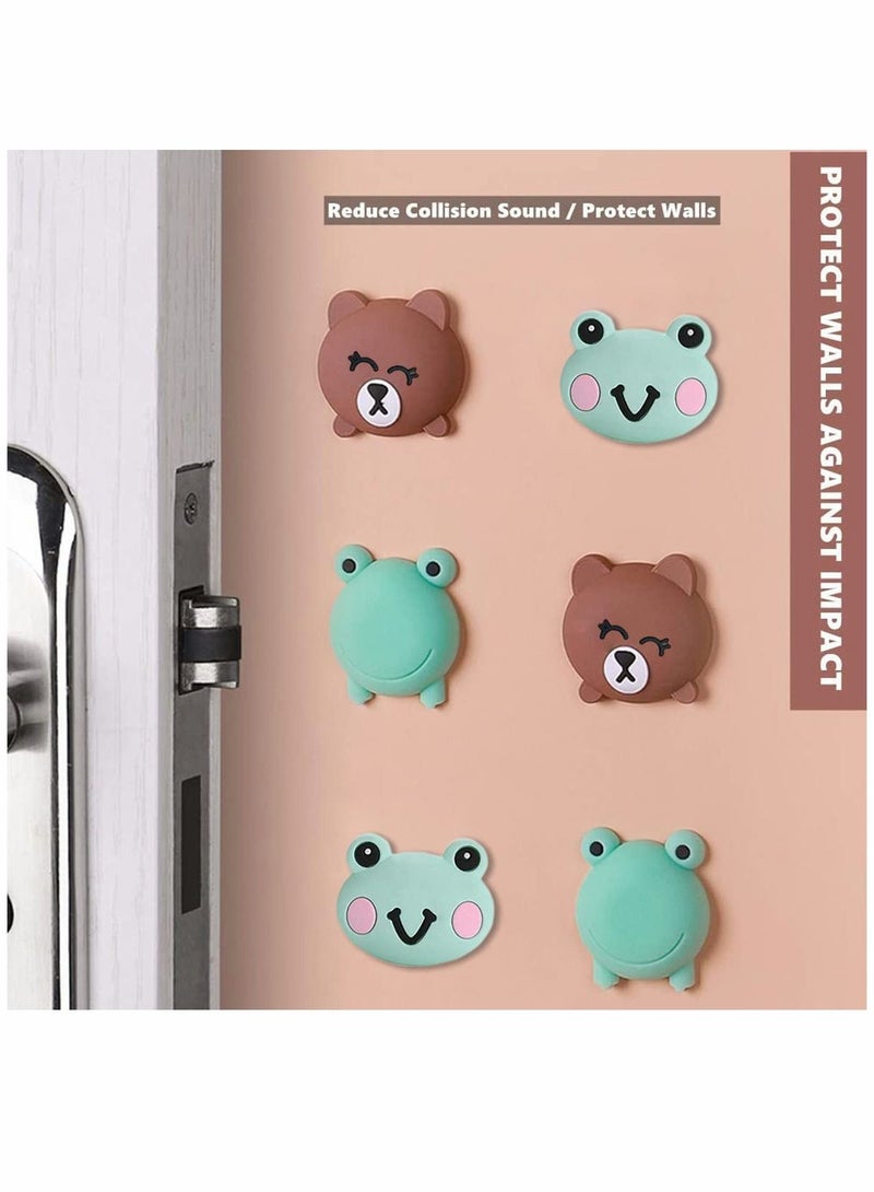 SYOSI 12 Pieces Door Knob Wall Shield Cartoon Self Adhesive Sticker Silicone Door Handle Bumper Cute Animals Rubber Protector for Wall -Protect Furniture Reduce Noise - Image 3