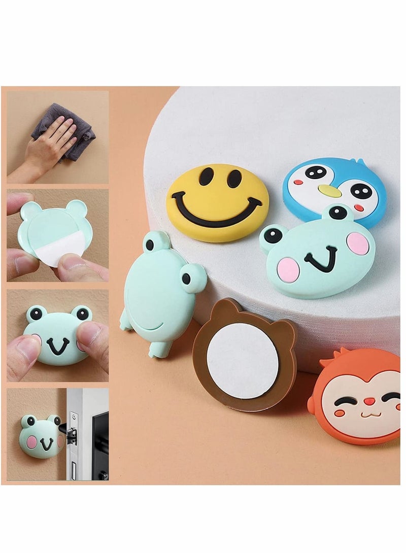 SYOSI 12 Pieces Door Knob Wall Shield Cartoon Self Adhesive Sticker Silicone Door Handle Bumper Cute Animals Rubber Protector for Wall -Protect Furniture Reduce Noise - Image 4