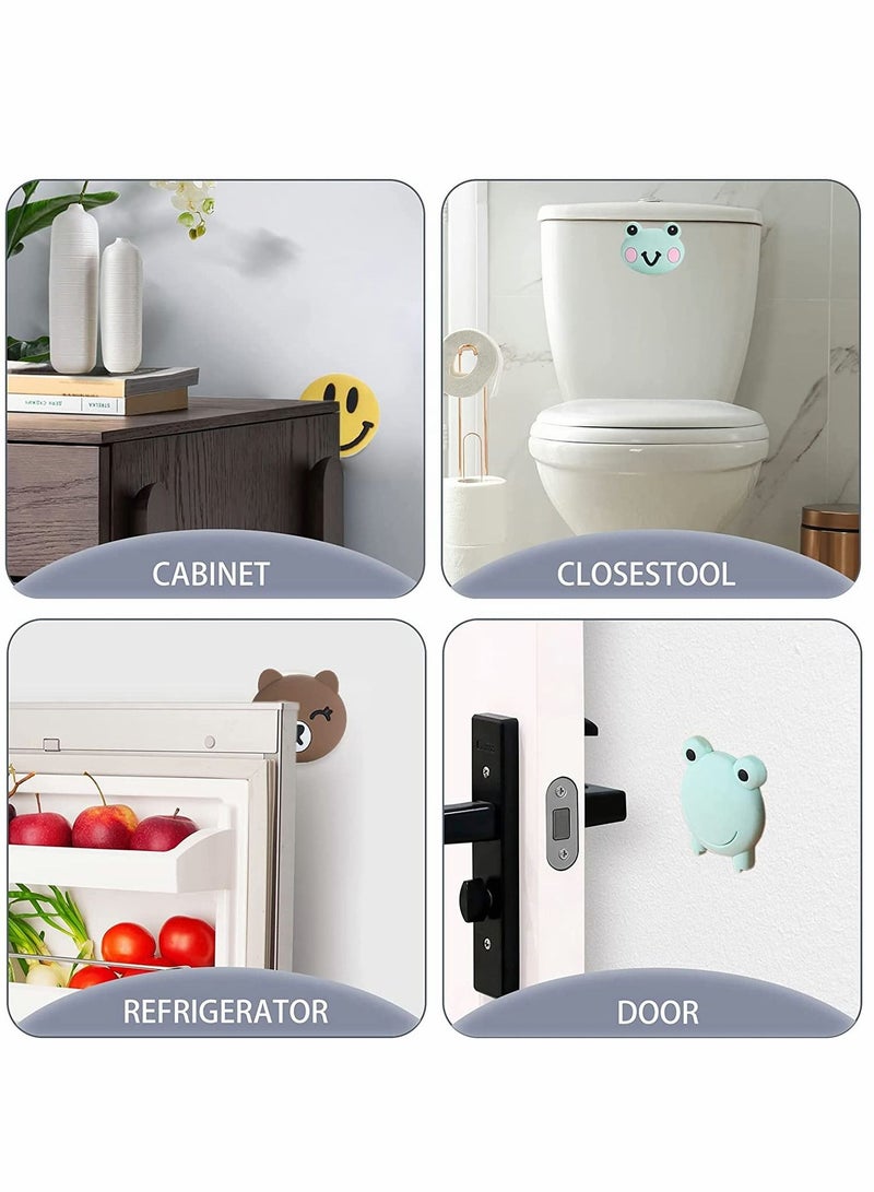SYOSI 12 Pieces Door Knob Wall Shield Cartoon Self Adhesive Sticker Silicone Door Handle Bumper Cute Animals Rubber Protector for Wall -Protect Furniture Reduce Noise - Image 5