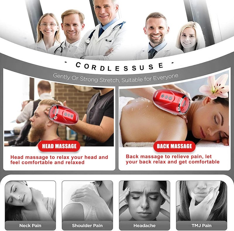 colorski مُدَلِّك شعر احترافي بدون سلك مُدَلِّك يدوي بالاهتزاز للرقبة والساقين واليدين والوجه مُدَلِّك 2 عقدة تدليك 2600 مللي أمبير أحمر - Image 3