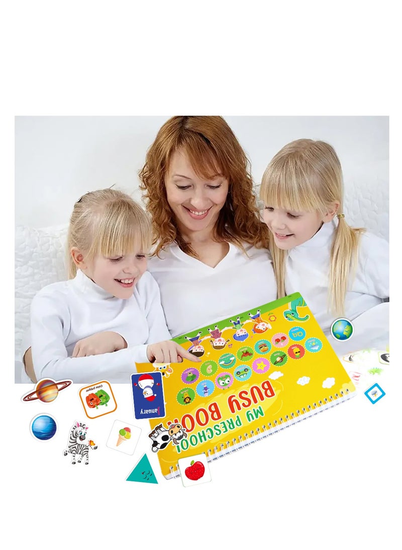 Quiet Book for Kids, Busy Book, Velcro Reusable Sticker Book, Early Childhood Education Flip Busy Book - Image 4
