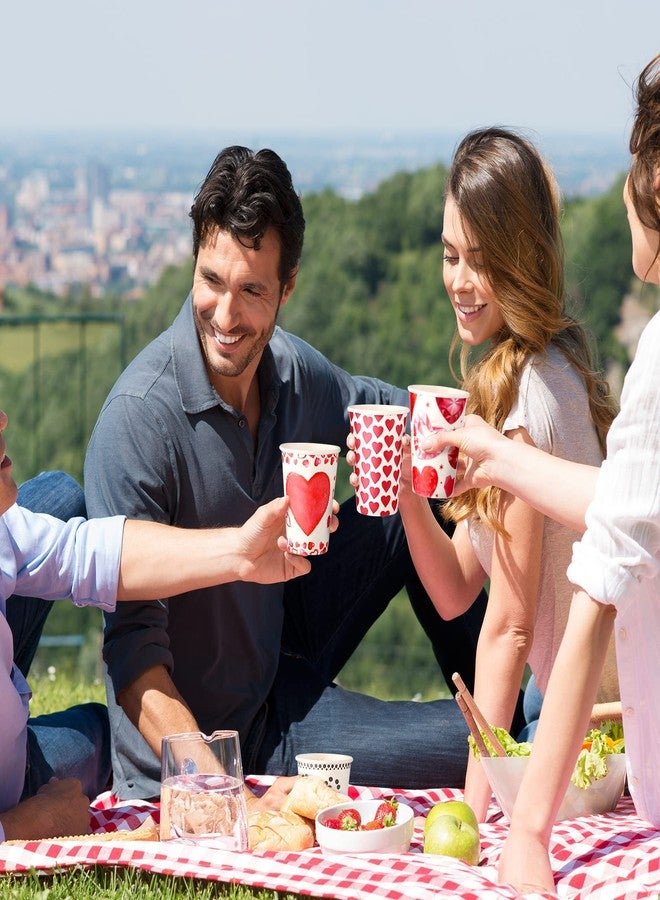 Funtery مجموعة فانتري المكونة من 48 كوب قهوة ورقي سعة 12 أونصة مع أغطية، أكواب ورقية للاستخدام مرة واحدة، لوازم حفلات عيد الحب، مشروبات ساخنة مثل القهوة والشاي، 6 أشكال - Image 5