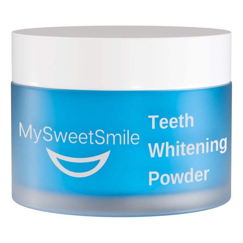 MySweetSmile Teeth Whitening Powder DentistApproved EnamelSafe 6 Month Supply Tea Coffee Wine Smoking Stain Remover NonSensitive Formula Peroxide Free Cool Mint Flavour