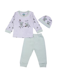 Babies Basic 7 Piece Unisex 100% Cotton Gift Set Include Bib, Pyjama, Mitten, Cap, Romper, Top And Bottom Set  - Image 2